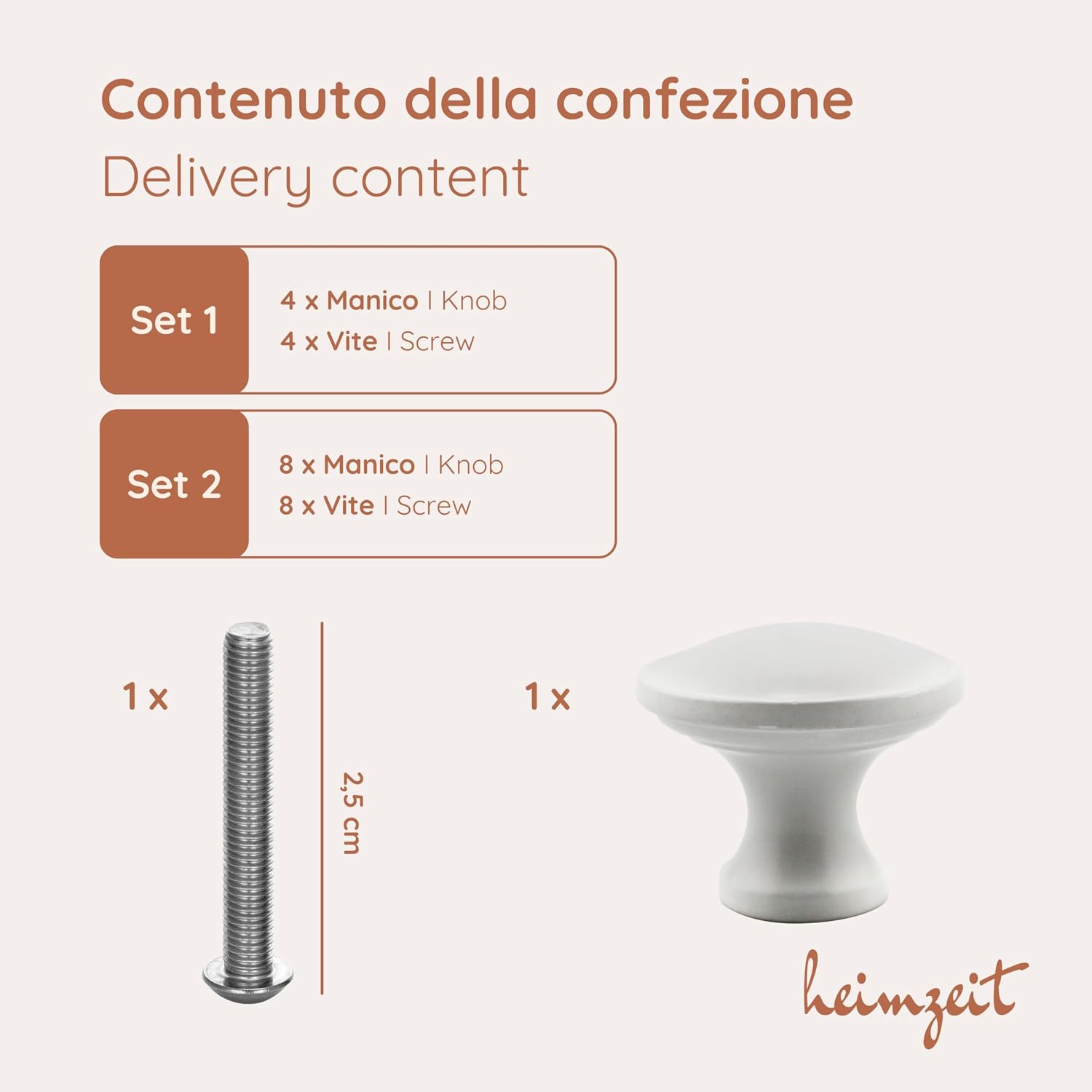Detalle de Heimzeit Pomelli Armadio Nova per porte, cassetti e comodini in alluminio (8 pezzi, grande rotondo) colore bianco
