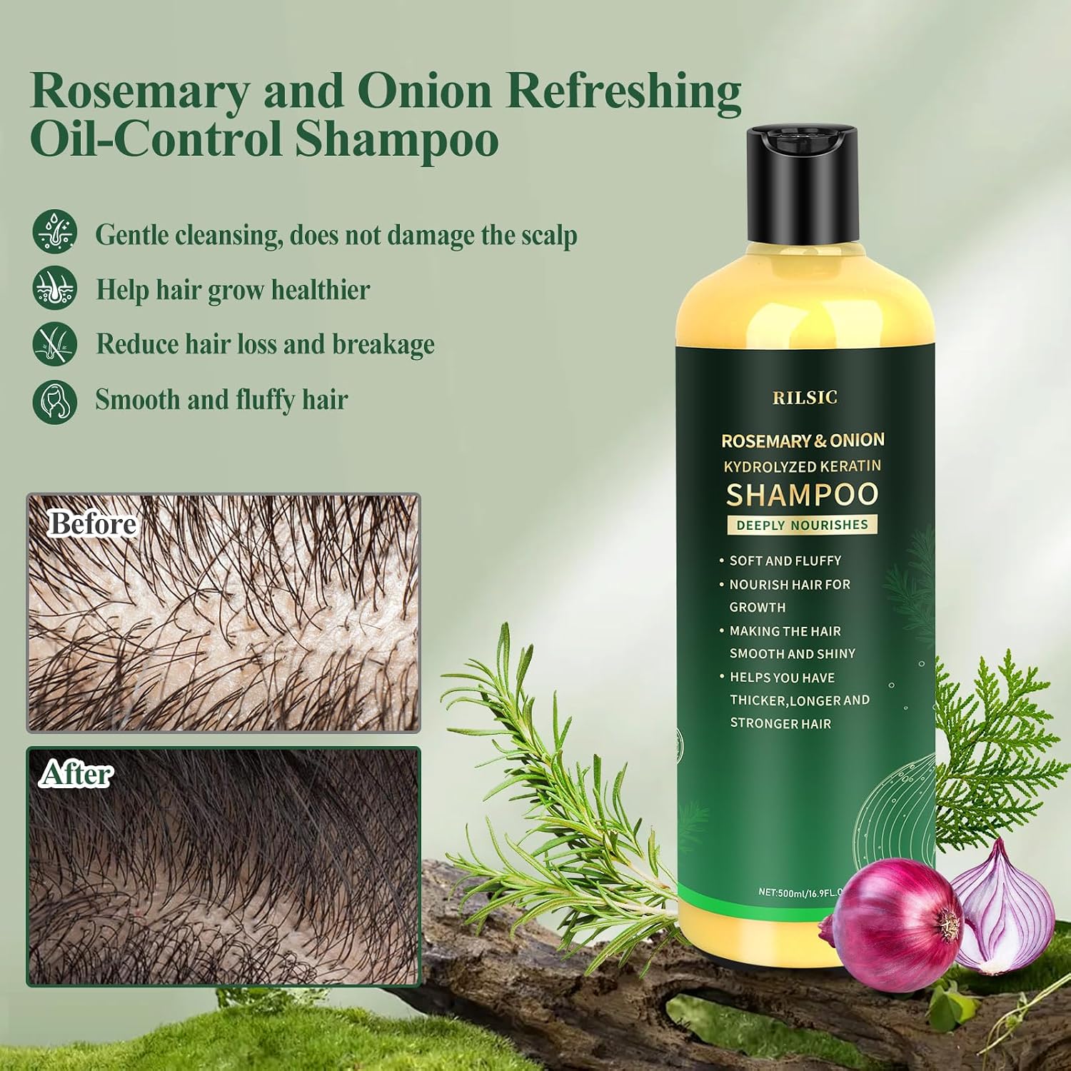 Detalle de Shampoo Rosemary & Cipolla 500ML: rinforza, équilibre e morbidezza quotidiana