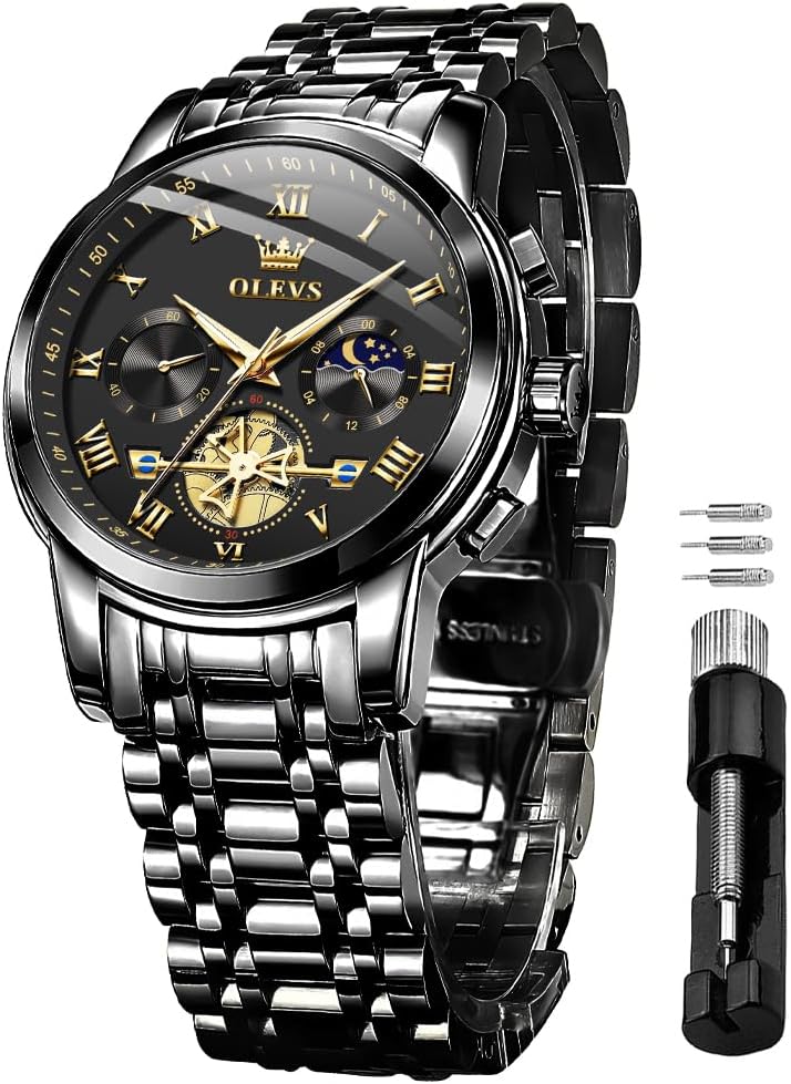 Detalle de OLEVS Herrenuhr mit Quarz, 42 mm Zifferblatt