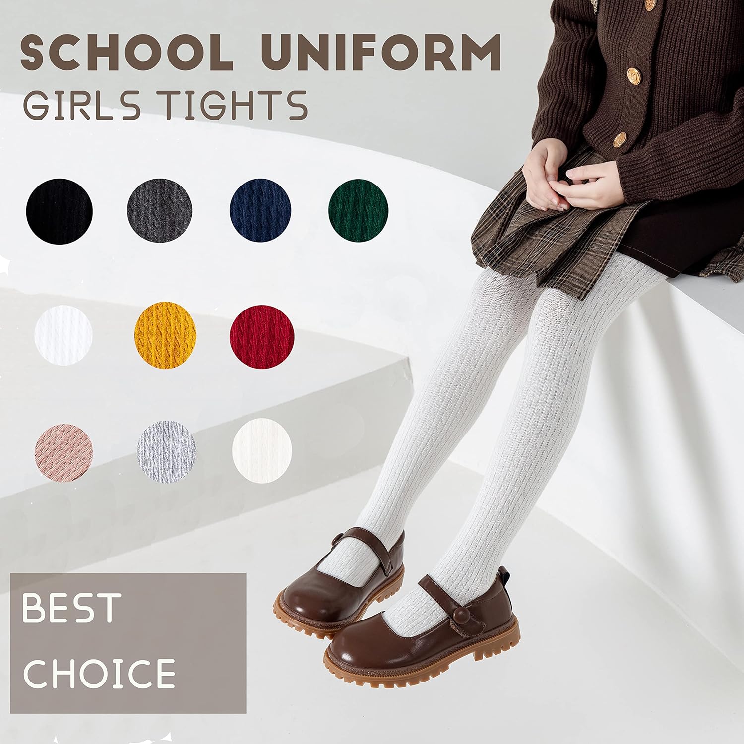 Detalle 2 de Marchare Baby Girls Tights Cable Knit – 2/3 Pack (2–10 Years)