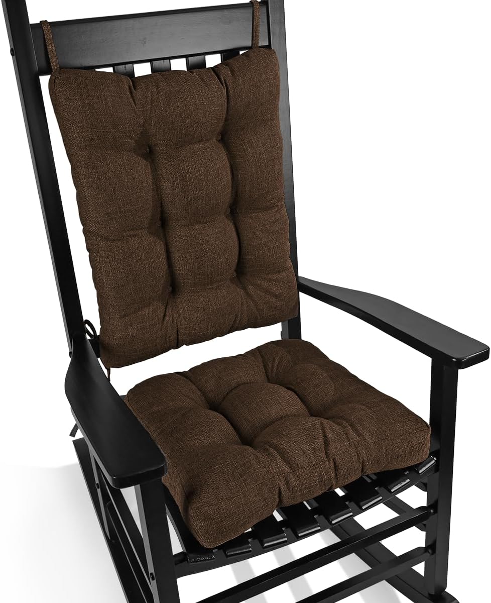 Detalle de BUYUE USJZ429A1G Rocking Chair Cushion Set, Woven Polyester, Chocolate