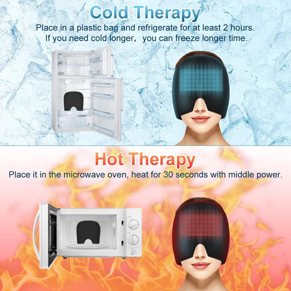 Detalle 2 de ACWOO Chapeau Migraine 360°: Cap en gel réutilisable pour soulagement rapide des céphalées