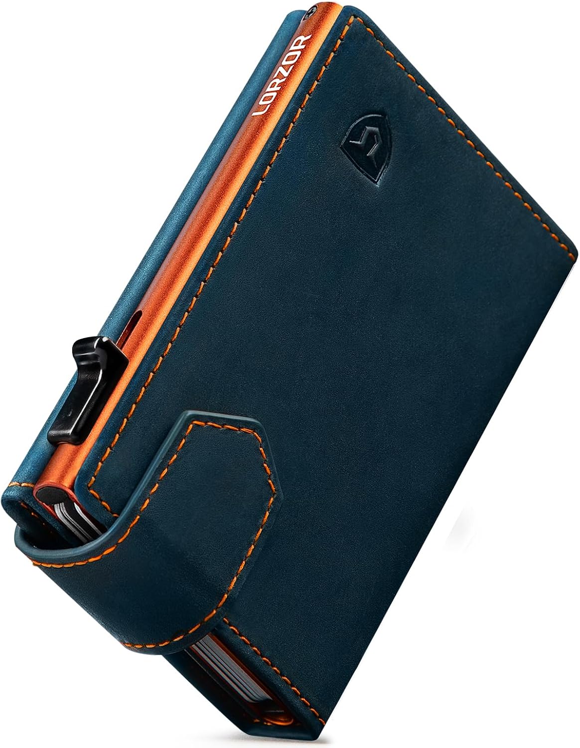 Detalle de LORZOR Kartenetui mit Magnetverschluss – Slim Wallet mit RFID-Schutz und Münzfach