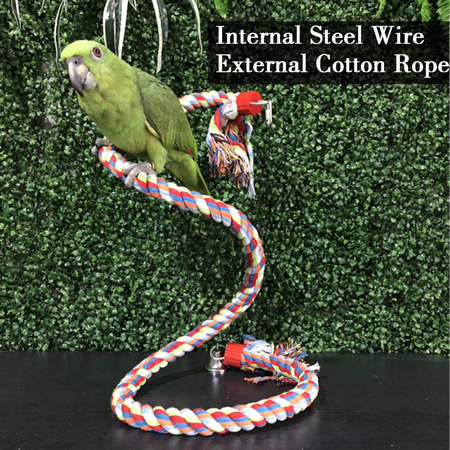 Detalle 2 de JVHLOV 160cm Bird Standing Climbing Toy with Parrot Spiral Rope Swing