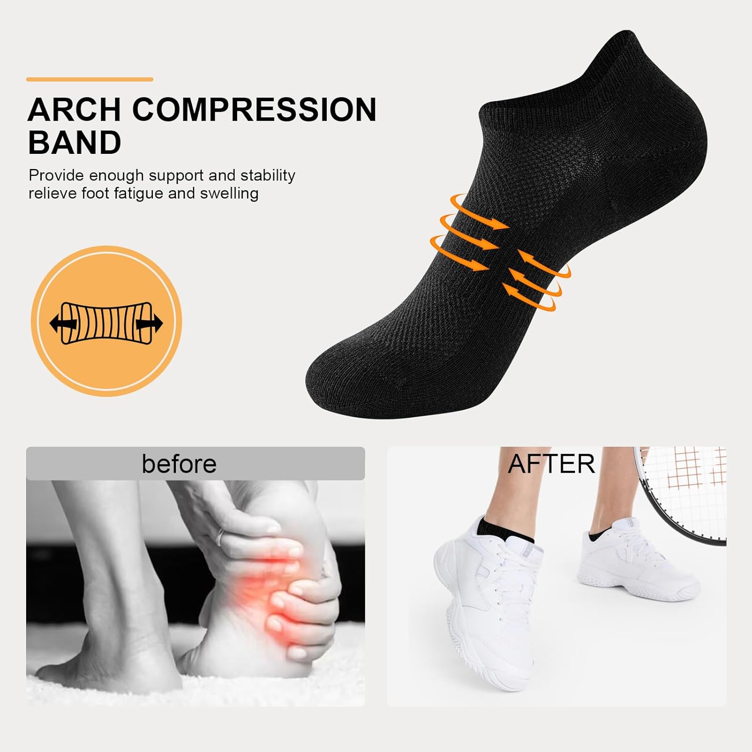 Thumbnail 5 de Niofind Chaussette Femme : lot de 6 chaussettes basses courtes en coton respirant, sans couture