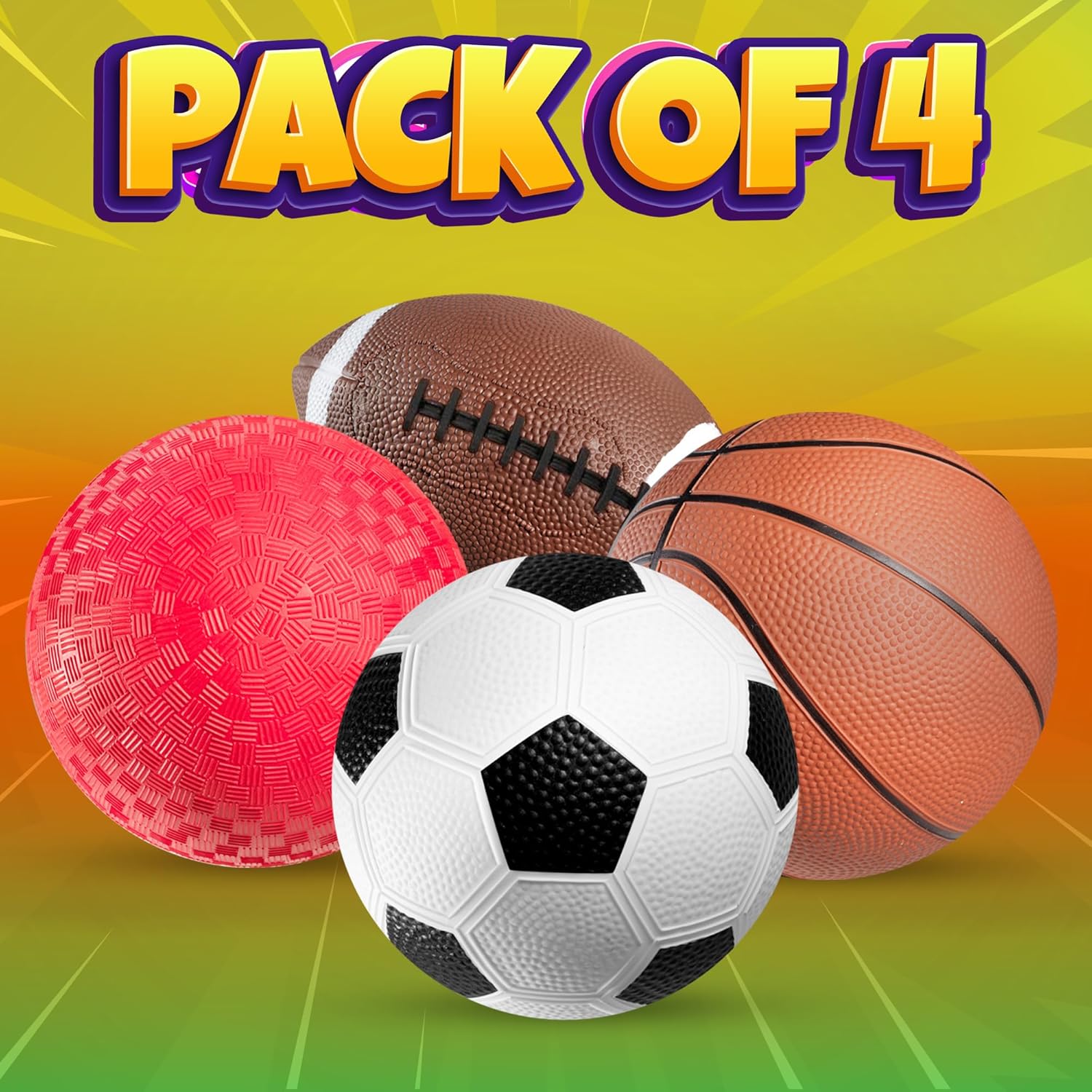 Thumbnail 4 de PlayBolt Sports Balls for Kids 4-Pack 5-inch