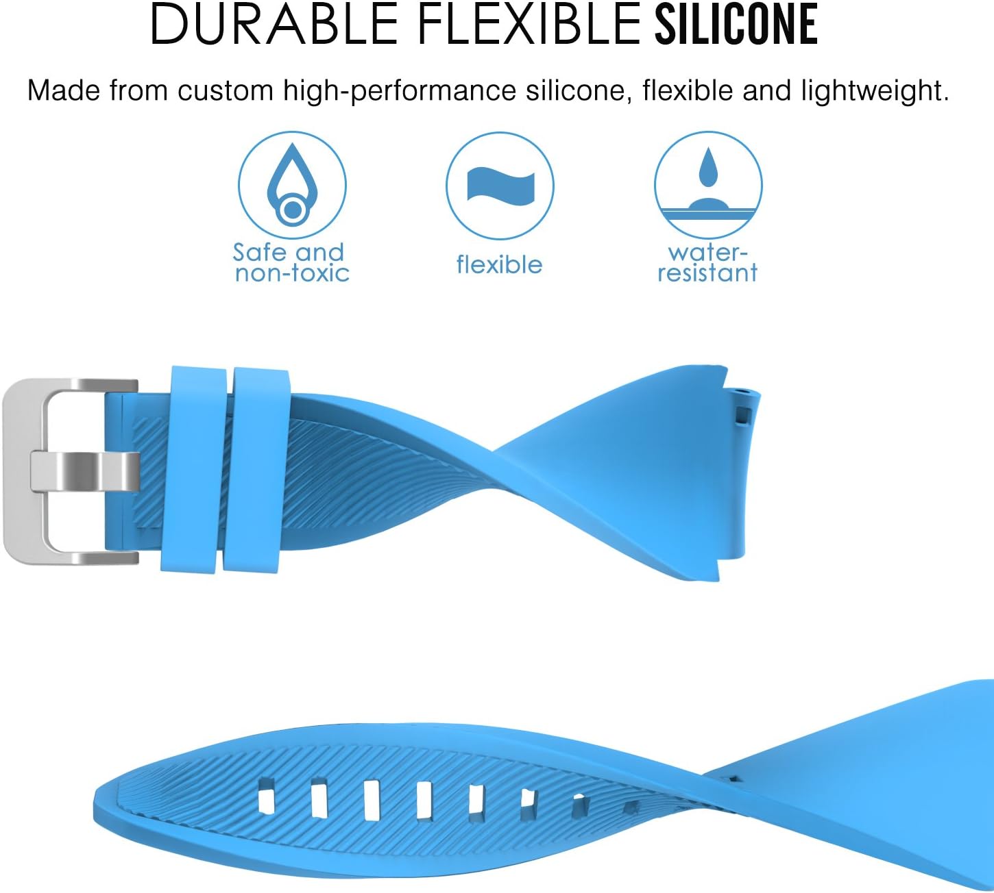 Thumbnail 2 de MoKo 22mm Soft Silicone Sport Strap for Samsung Galaxy Watch 3 45mm / Galaxy Watch 46mm / Gear S3 (Blue)