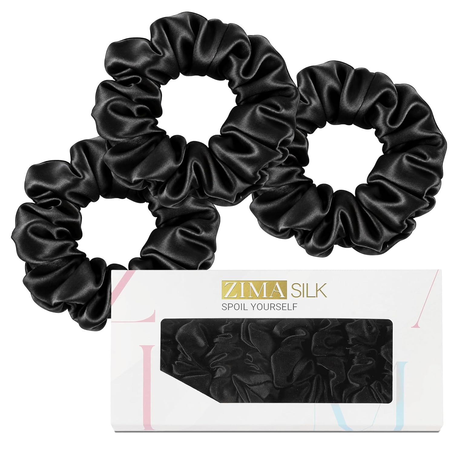 Detalle de ZIMASILK Silk Hair Scrunchies, 3-Pack