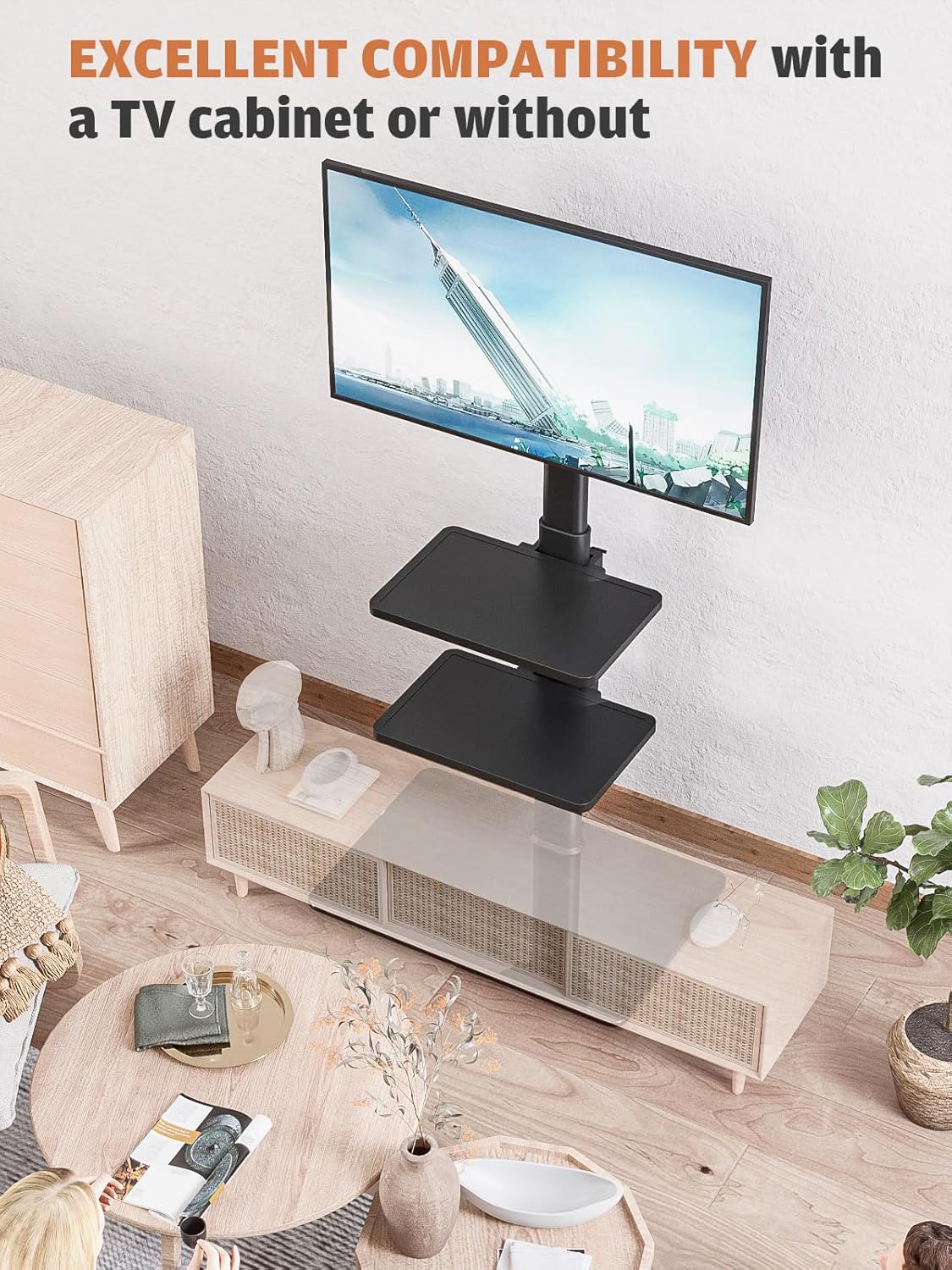 Thumbnail 6 de HT3001BP: Universal Floor TV Stand with Swivel Mount for 19–42 inch TVs