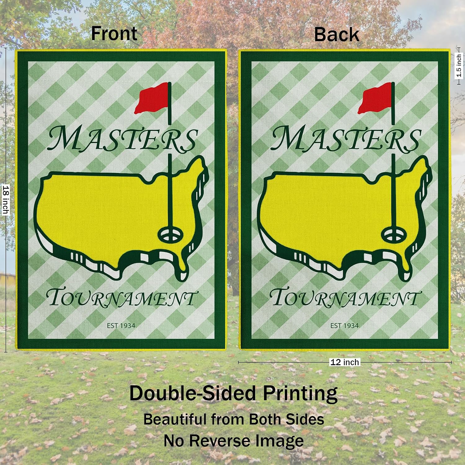 Detalle 1 de Dfzhlnb 12x18-Inch Golf Garden Flag, Double-Sided Weather-Resistant Canvas