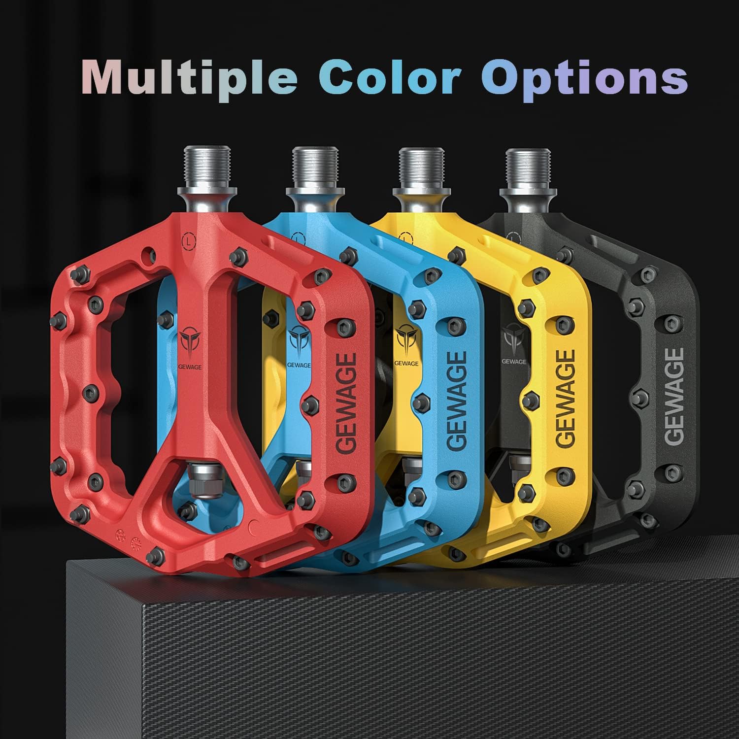 Thumbnail 6 de GEWAGE Pédales VTT 9/16" en nylon composite et acier CR-MO – plates antidérapantes
