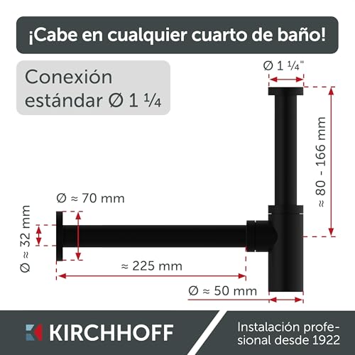 Detalle 2 de Kirchhoff 98803828 fregadero con sifón negro 🚰