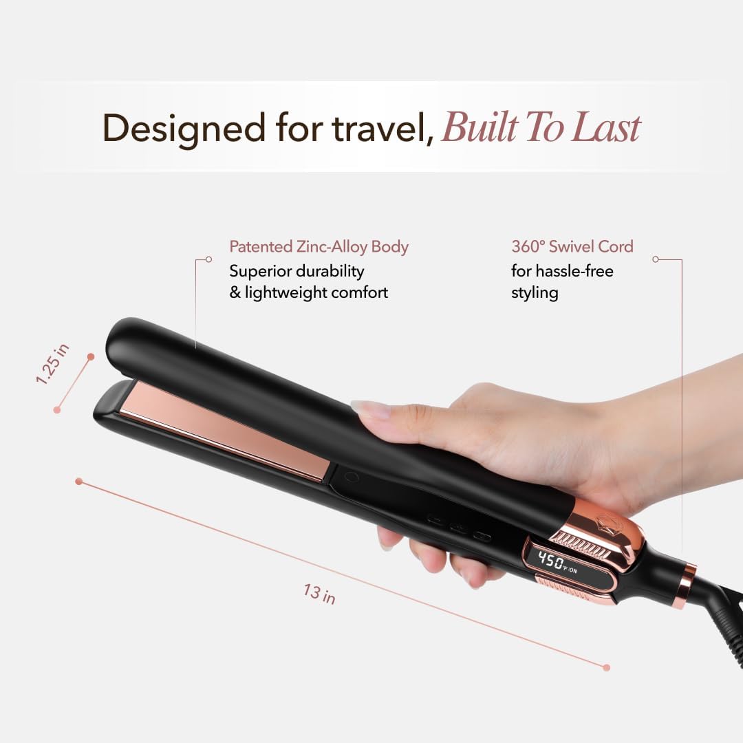 Thumbnail 4 de SRILabs StyleQ Flat Iron Hair Straightener Styler with GraphFlow Tech, Infrared Light Therapy, Negative Ions