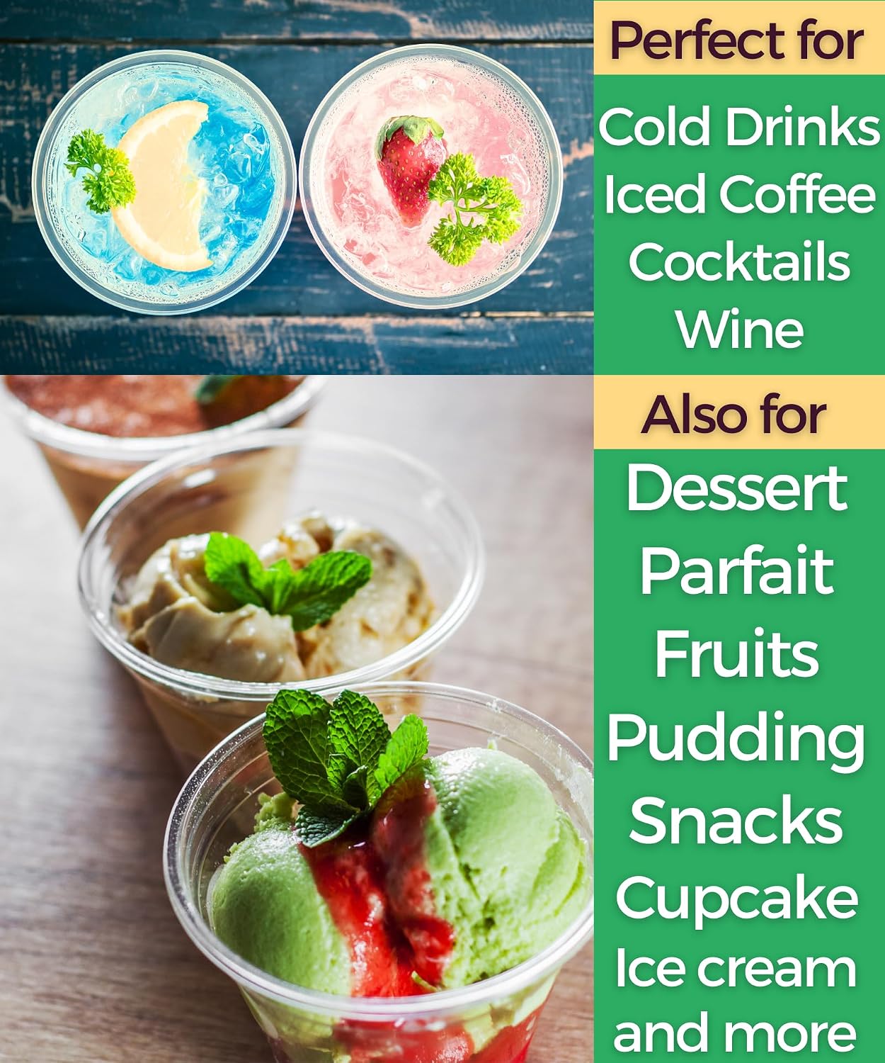Detalle de Aatriet 100 Pack 9 oz Clear Plastic Cups: Durable, Recyclable, Versatile Party Cups