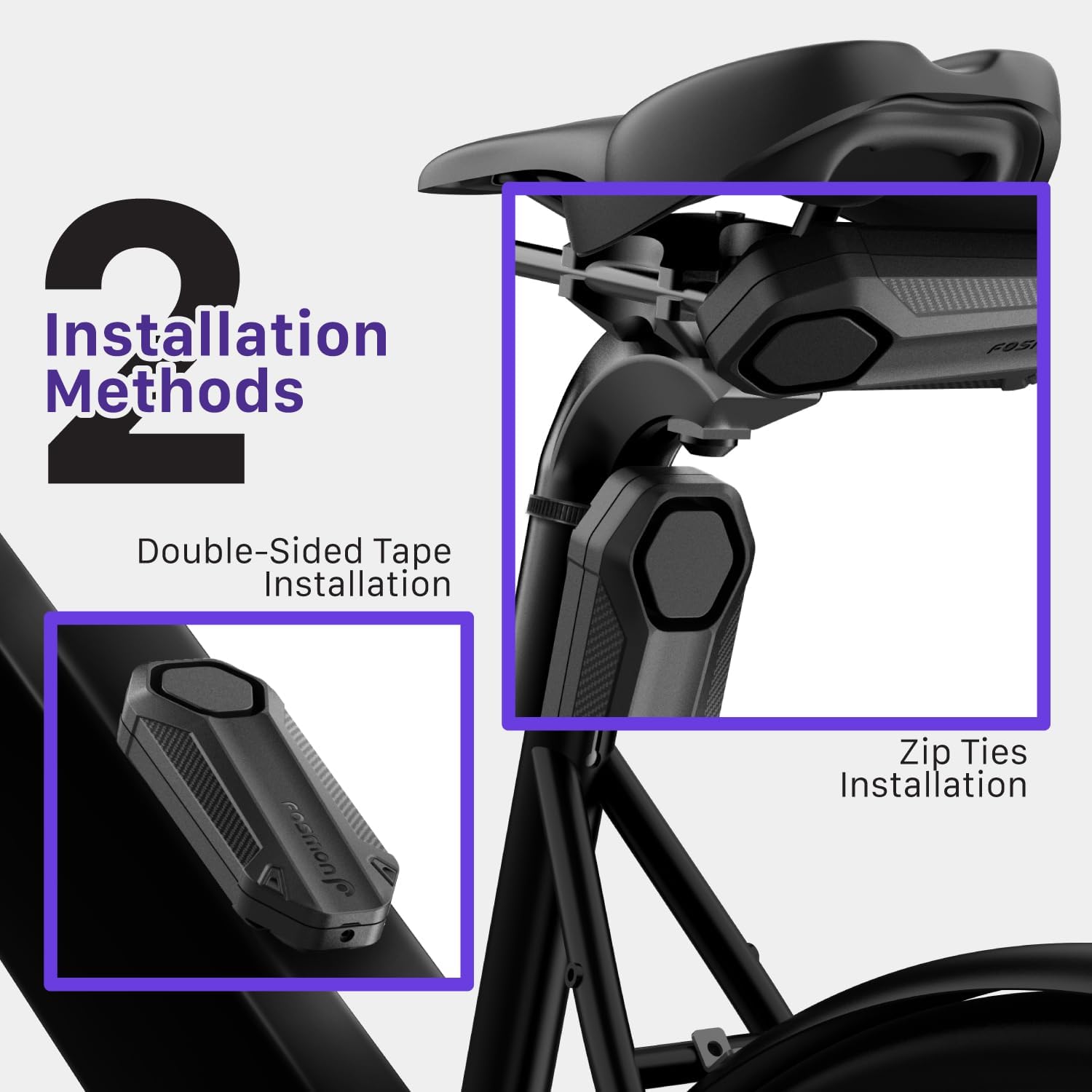 Detalle 2 de Fosmon Alarme antivol pour moto/vélo avec télécommande, sirène 113 dB (étanche)