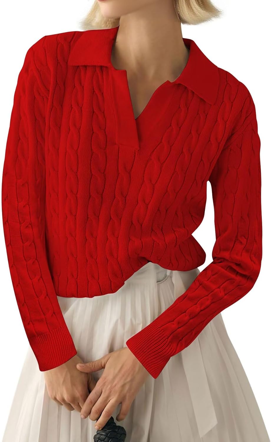 Thumbnail 3 de LACOZY Women's Fall Cable Knit V-Neck Pullover