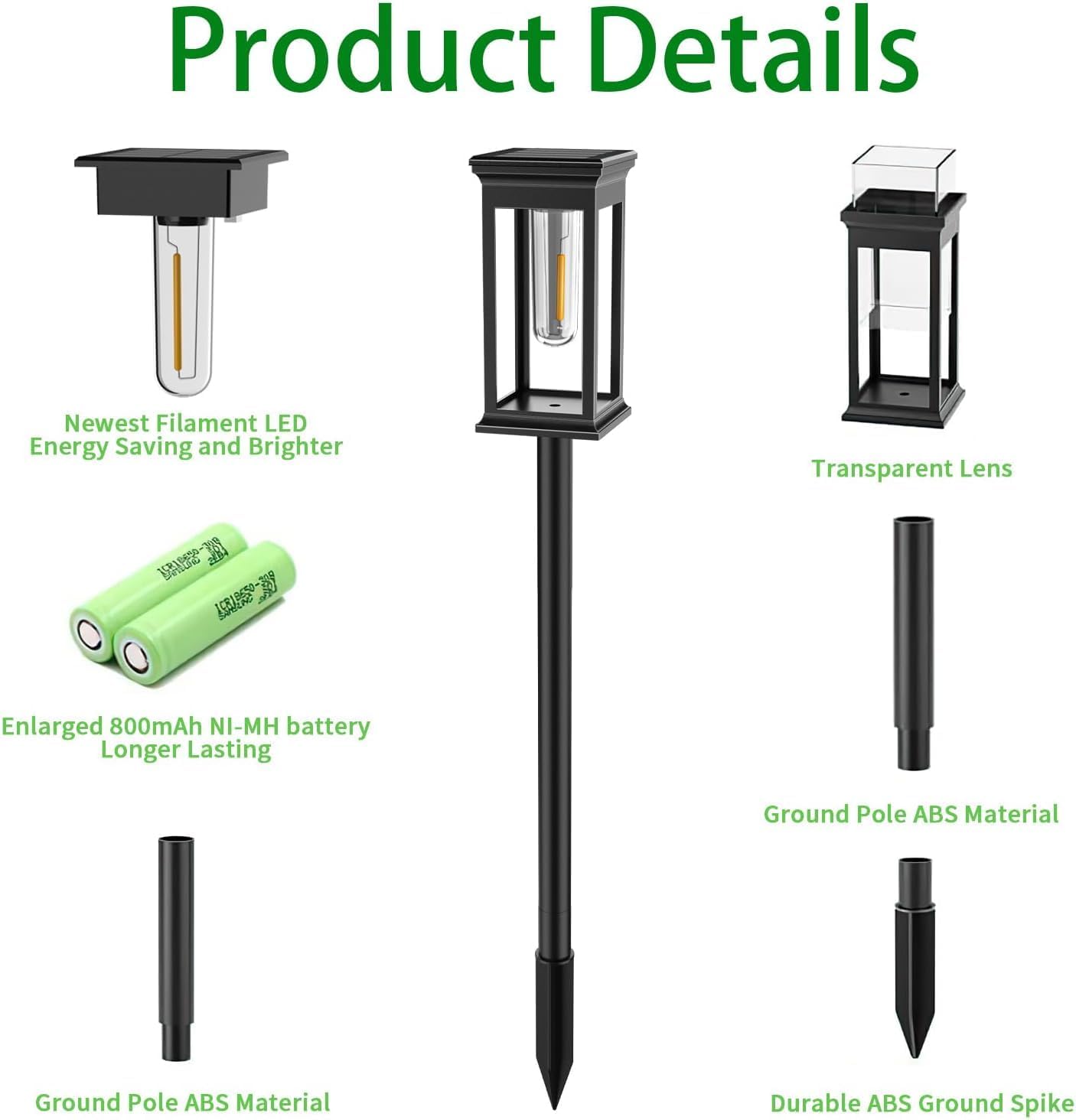 Thumbnail 4 de Lampe solaire jardin 8 lumières 800 mAh
