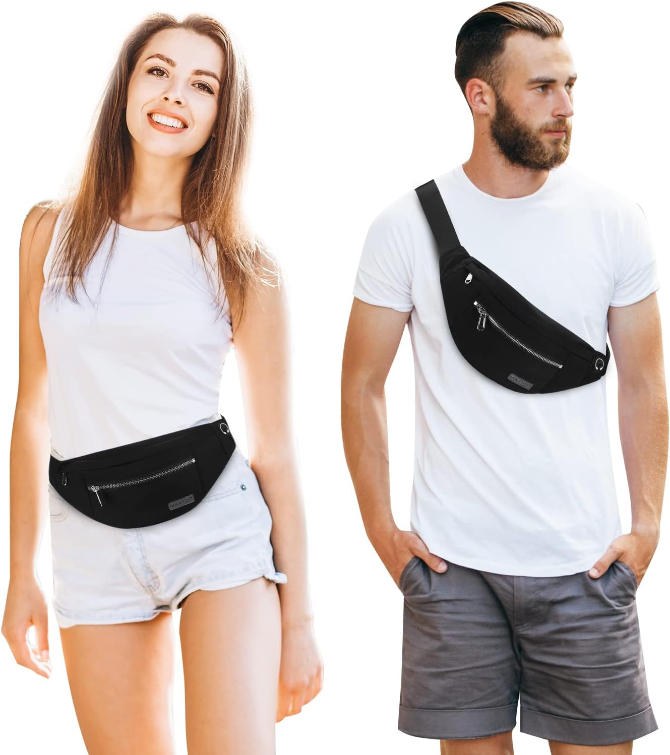 Detalle 2 de MAXTOP riñonera unisex con 4 bolsillos y conector para auriculares