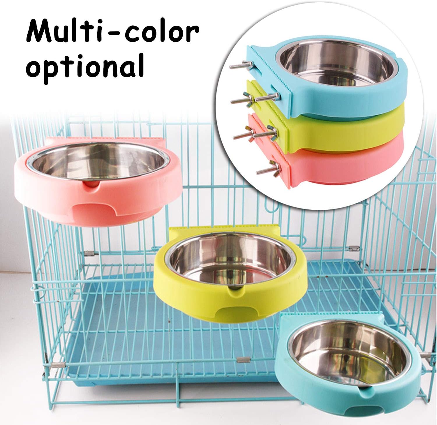 Thumbnail 6 de MOACC Crate Dog Bowl with Removable Stainless Steel Bowl – 800ml Pink