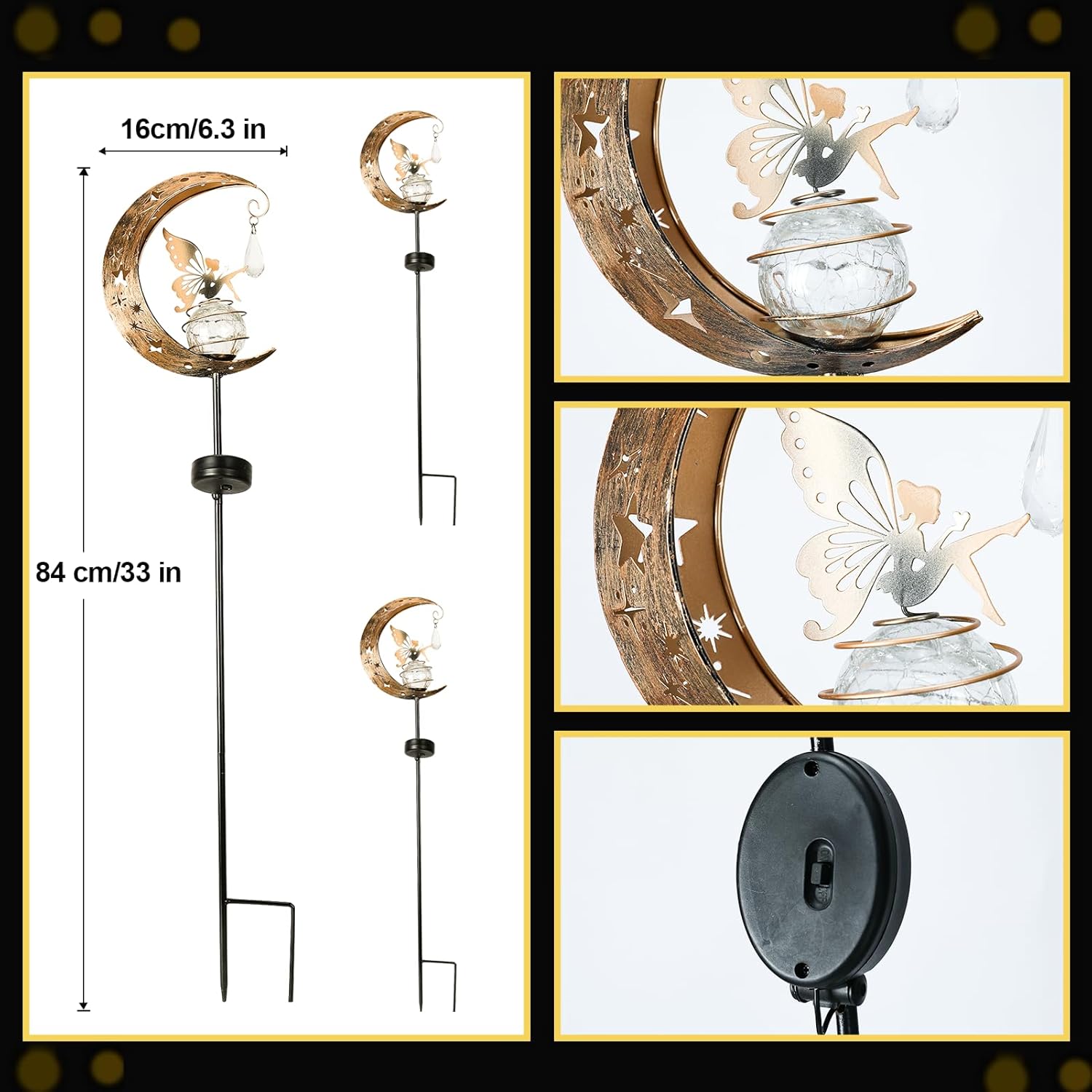 Thumbnail 4 de LOVERUIS Solar Garden Fairy Moon Lamp 7.5in