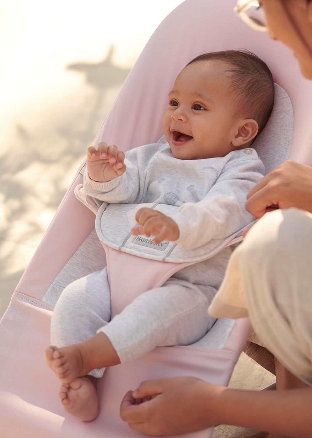 Thumbnail 4 de BabyBjörn Babywippe Balance Soft – Gewebt/Jersey, Hellrosa/Grau