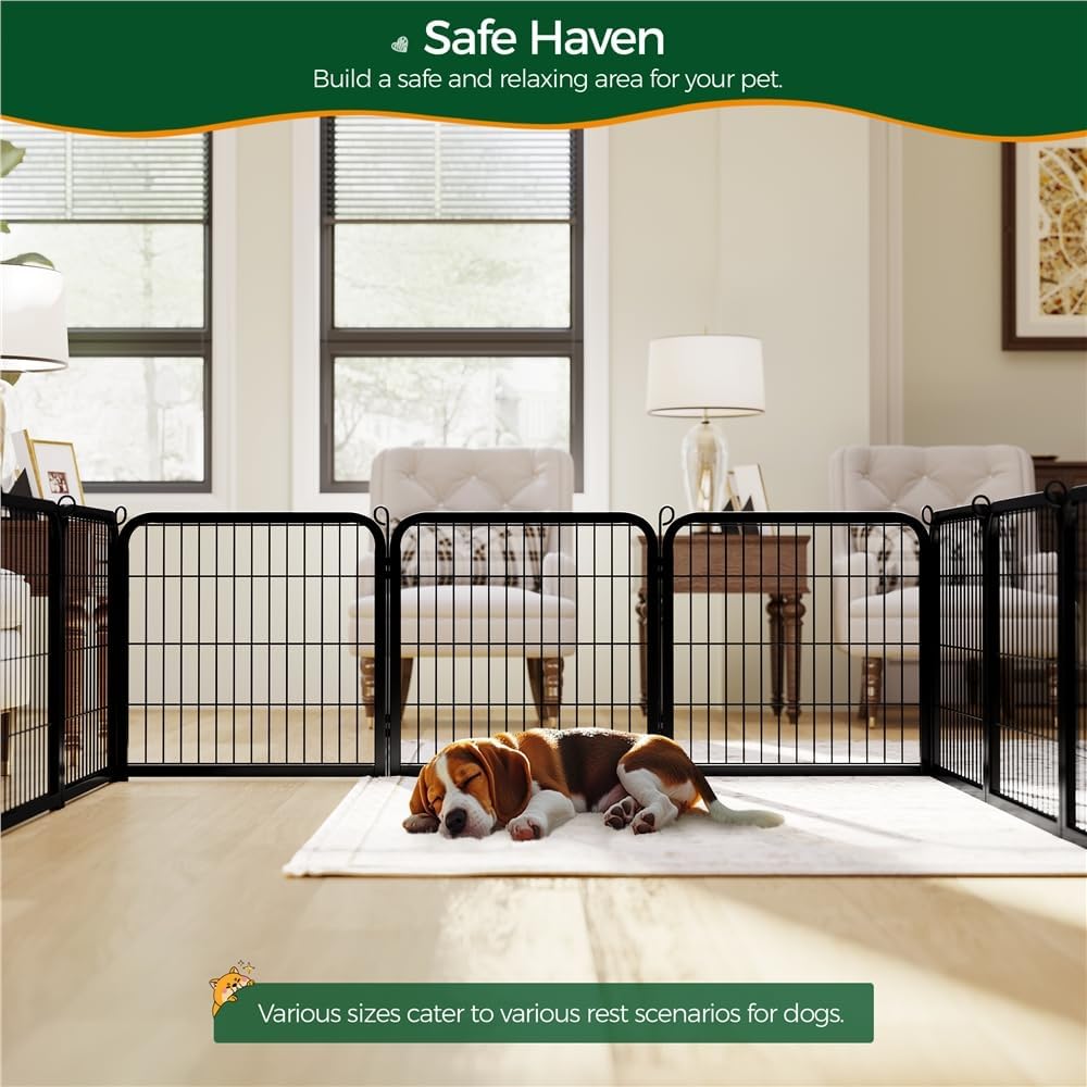 Detalle de Yaheetech Welpenlaufstall 60 cm hoch – 6-teiliger faltbarer Welpenauslauf, indoor/outdoor, einfache montage