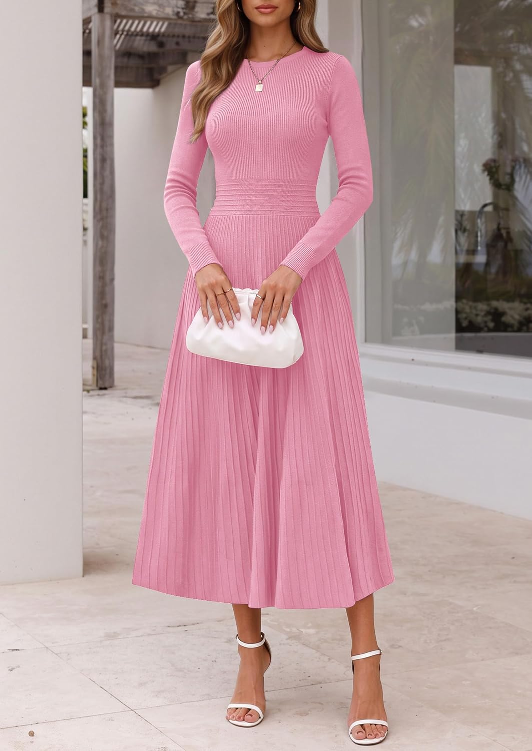 Detalle 2 de PRETTYGARDEN Women's Knit Sweater Dress