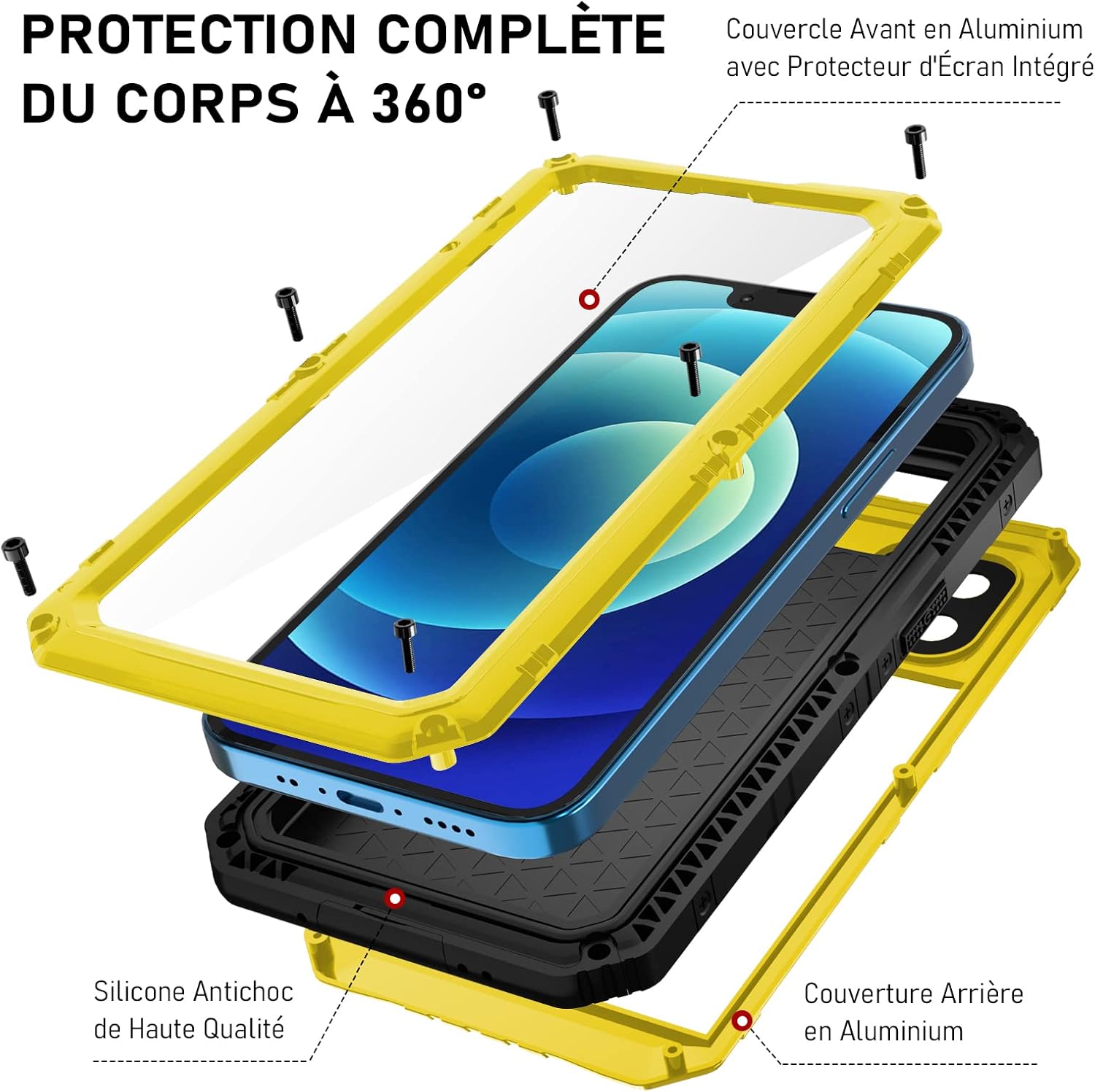 Detalle 2 de Beeasy Coque étanche 360° pour iPhone 12 6,1