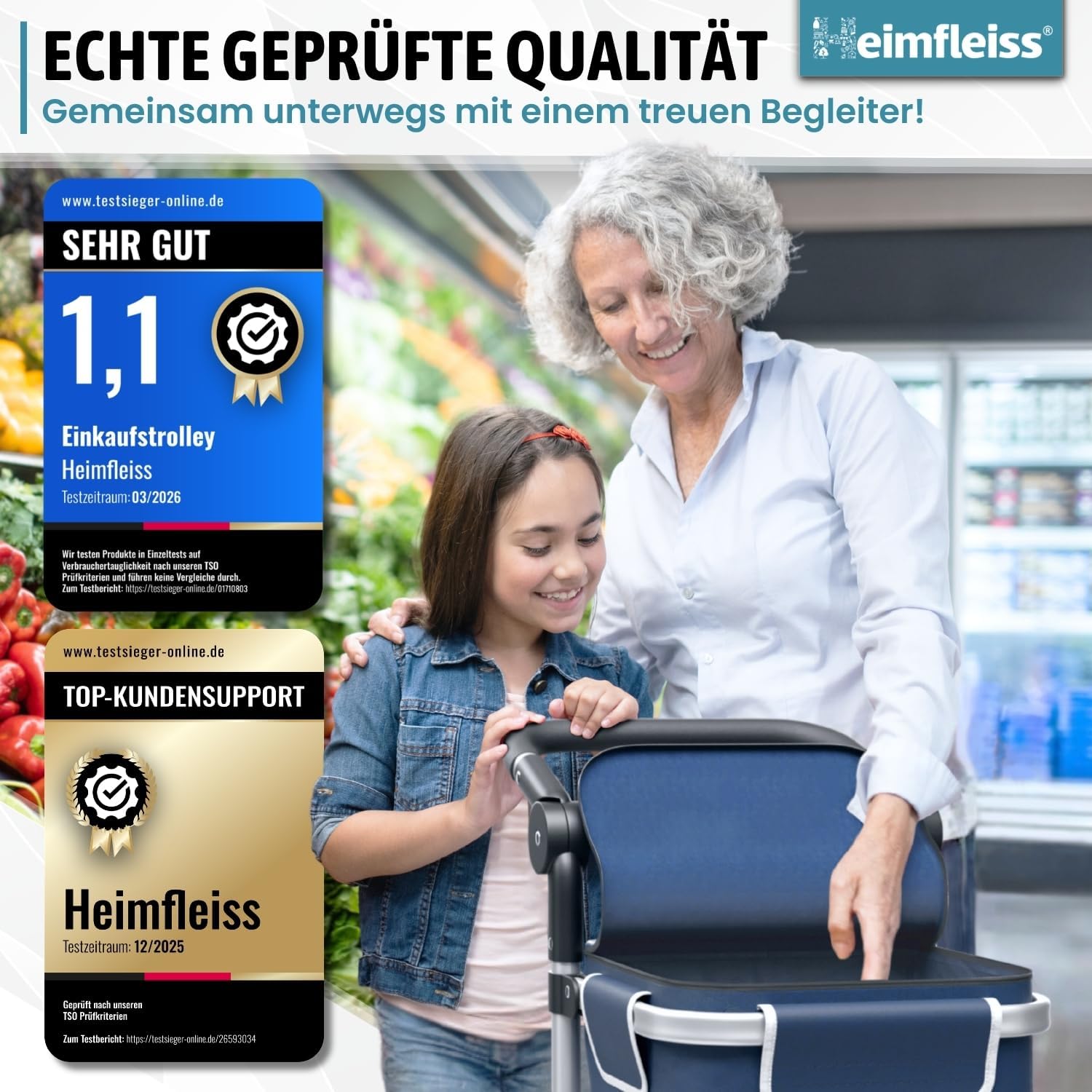 Thumbnail 6 de Heimfleiss Trolley Einkaufstrolley 56L – Einkaufswagen mit Kühlfach
