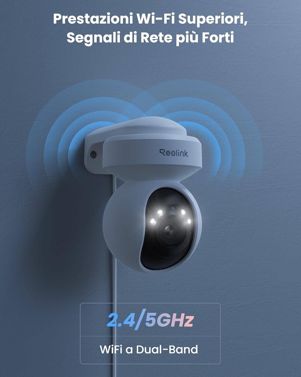 Detalle de Reolink 5MP PTZ Telecamera Wi-Fi Esterno – 355° PTZ, 3x Zoom Ottico, Colori Notturni e Auto-Tracking
