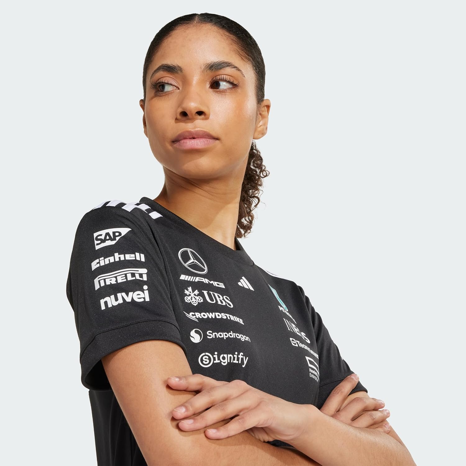 Thumbnail 1 de adidas Damen Mercedes-AMG Petronas Formula One Team Driver Jersey – Kurzarm, Schwarz, 1er Pack