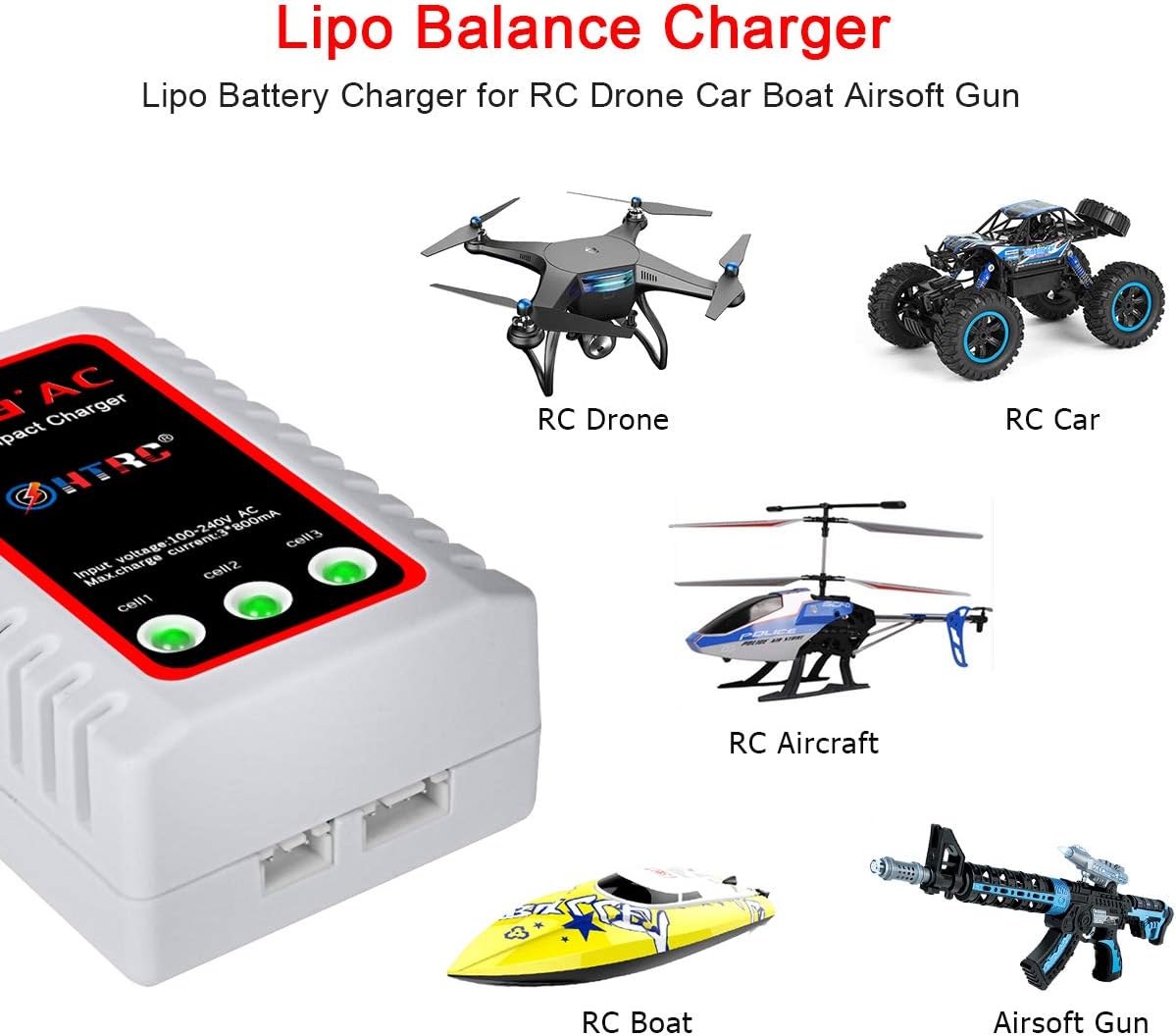 Thumbnail 2 de Haisito B3 Lipo Ladegerät für 2S/3S Akkus (100–240V) – kompaktes Schnellladegerät mit Balancer
