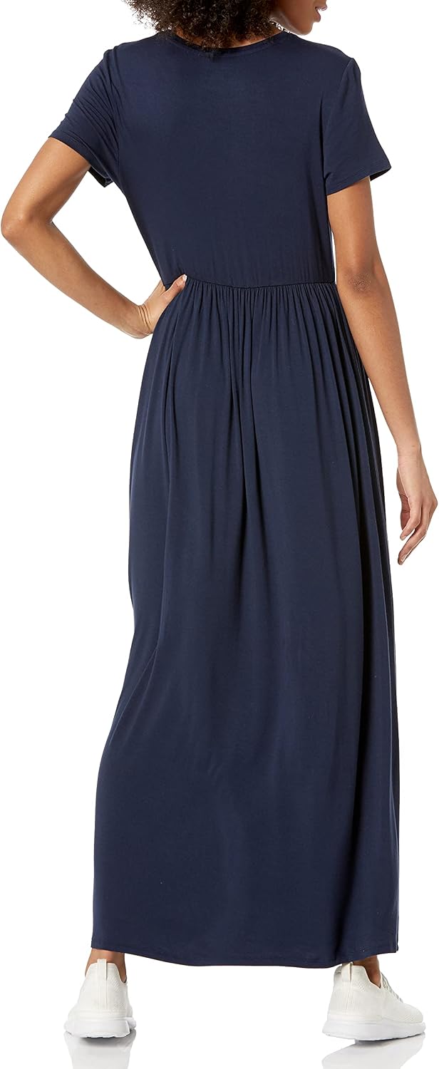 Detalle 2 de Amazon Essentials Women's Fit and Flare Short Sleeve Waisted Maxi Dress (Plus Size)