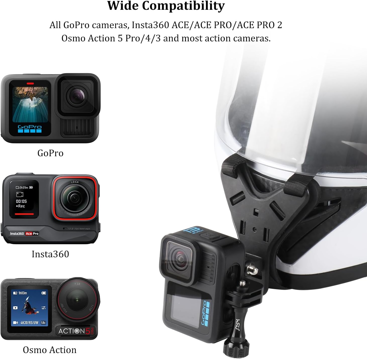 Thumbnail 3 de HSU Action Camera Swivel Mount (360° rotating adapter) for first-person POV shooting