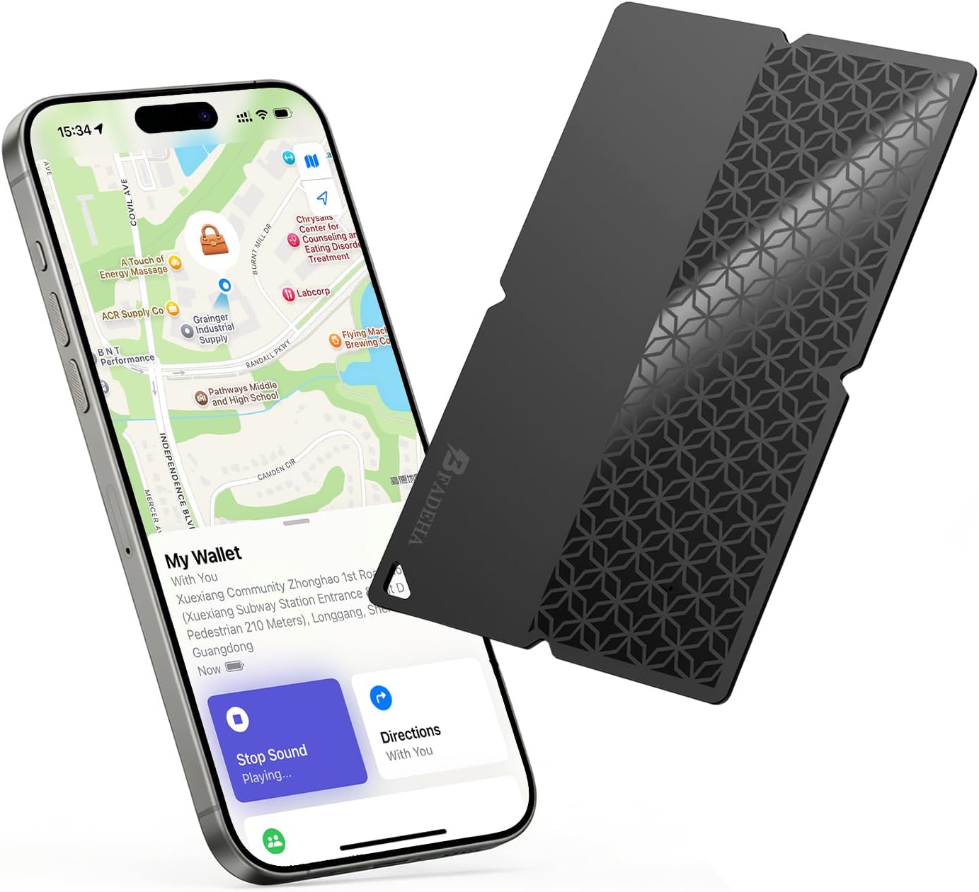 BFADEHA [Apple MFi Certified] AirTag Card Wallet Tracker – ultra-thin Find My tracker (iOS only)
