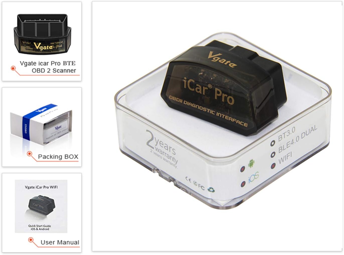 Thumbnail 6 de Vgate iCar Pro Valise Diagnostic OBD2 Bluetooth 4.0 – Lecteur OBDII Elm327 V2.3 pour Android/iOS