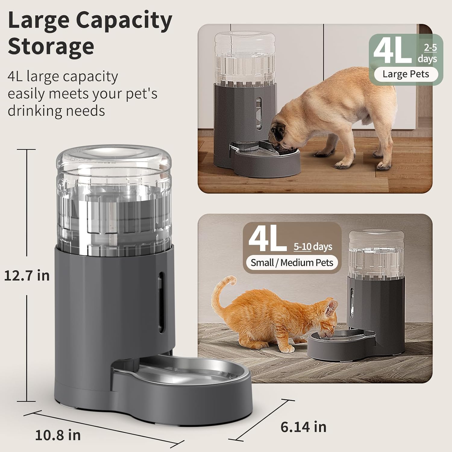 Thumbnail 1 de JUNSPOW Cat Water Dispenser, 4L