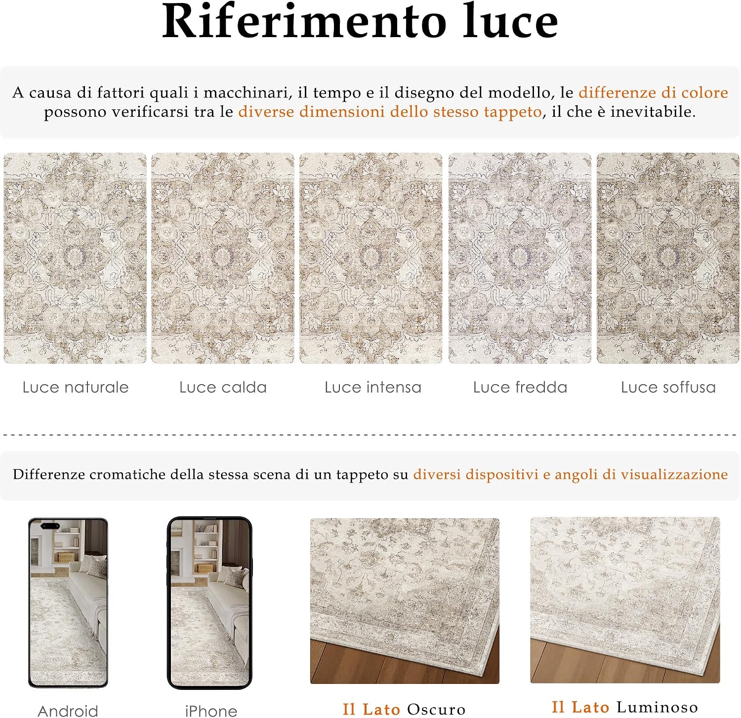 Detalle de PureCozy Tappeto vintage 200x300 antiscivolo