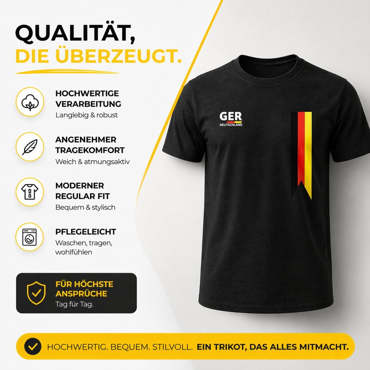 Detalle de ATHLEJOY Deutschland WM 2026 Trikot – Herren & Damen | Fanartikel zur Fußball-Weltmeisterschaft 2026