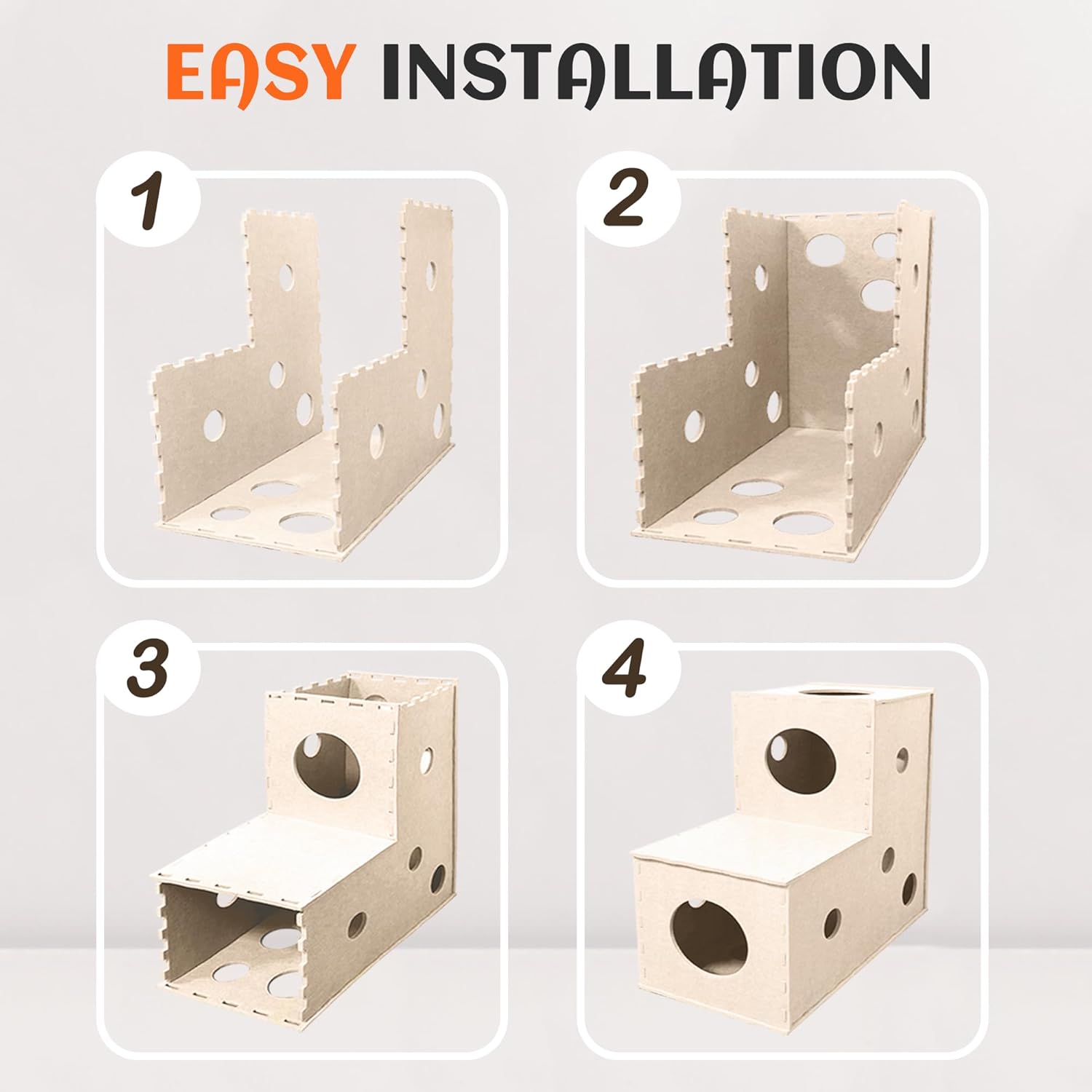 Thumbnail 6 de PETKARAY Cat Tunnel – Original felt hideaway cave with interactive peek hole (large kitten play tubes and tunnels)