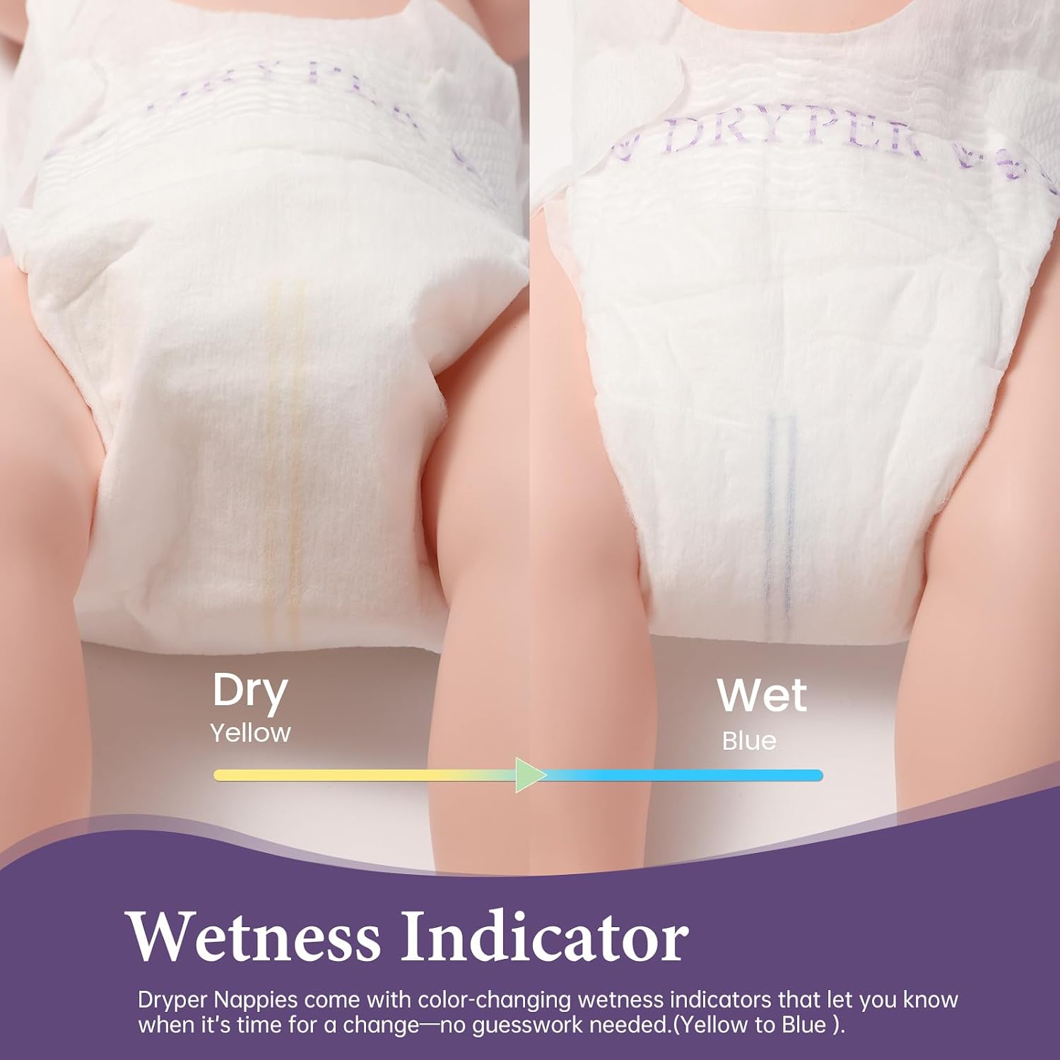 Detalle de Dryper Baby Nappies Size 4 (10-15kg) – Ultra-Thin, Hypoallergenic, 23 Count