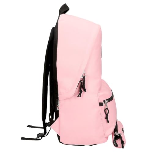 Detalle de Pepe Jeans Aris: Mochila para Portátil 15,6” en rosa, comodidad y organización para el día a día