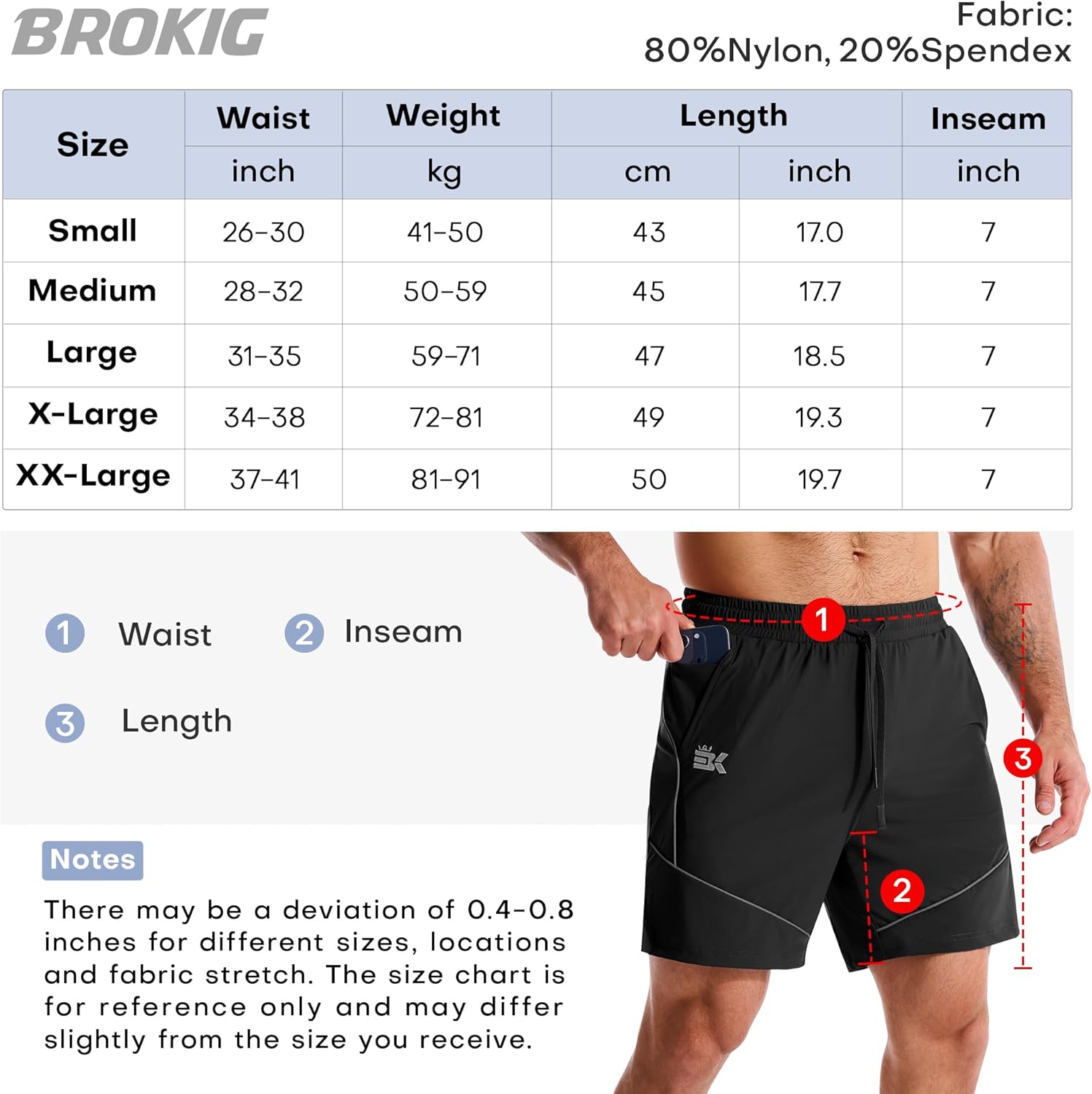 Thumbnail 5 de BROKIG Mens AdiArmor Gym Shorts: Lightweight, protective comfort for training and running