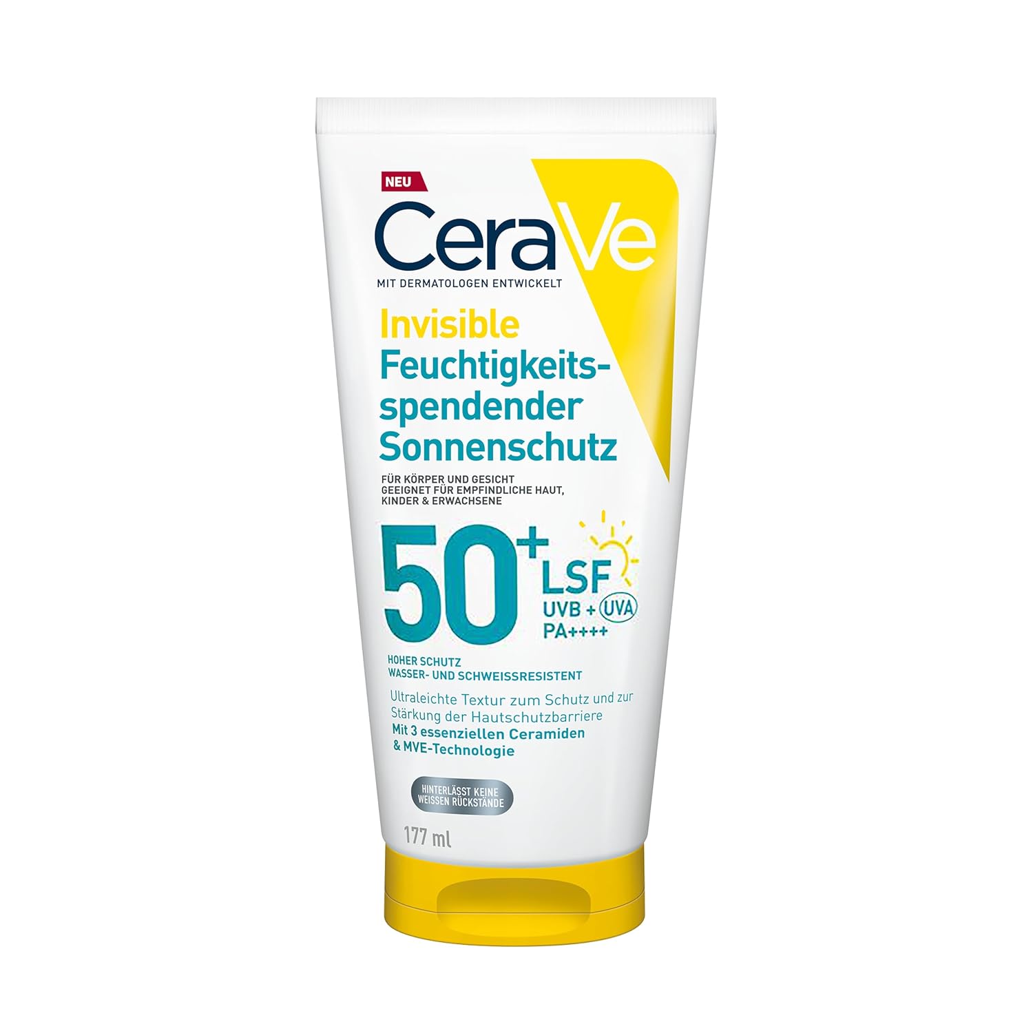 Detalle de CeraVe Invisible Feuchtigkeitsspendender Sonnenschutz SPF 50+ – Unsichtbarer Schutz mit Feuchtigkeit