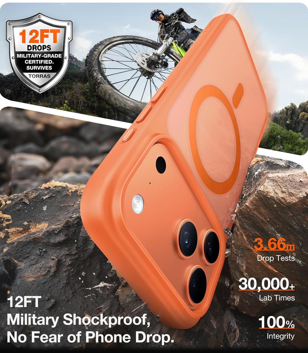 Thumbnail 2 de TORRAS for iPhone 17 Pro Case with MagSafe — 12FT Military-Grade Shockproof, Orange