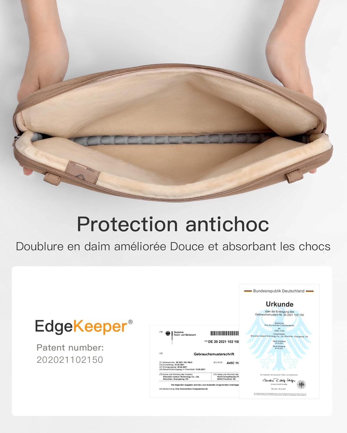 Thumbnail 3 de Inateck Housse 360° Protection 13 pouces pour MacBook Pro/Air et Surface (Latte)