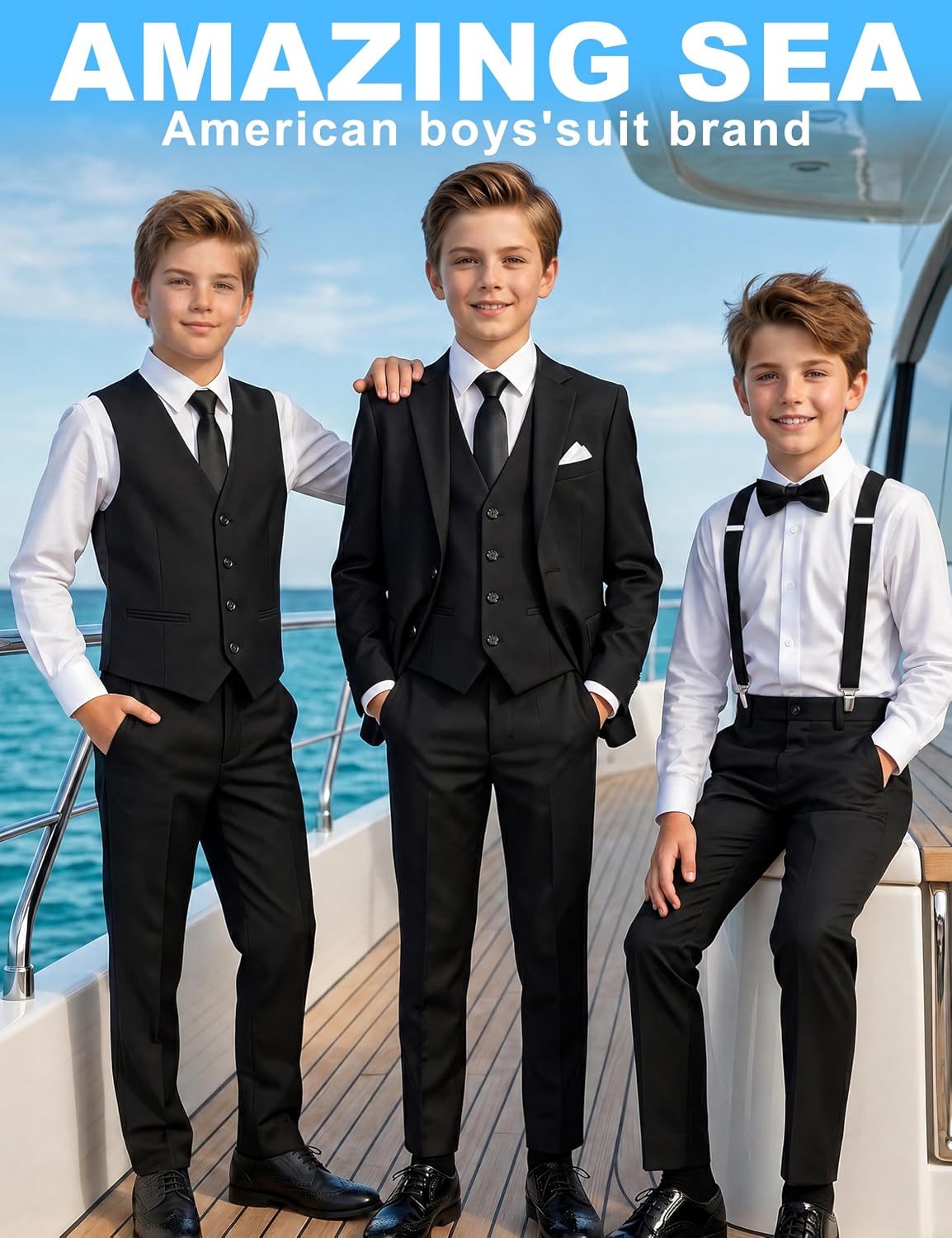 Detalle de AmazingSea Boys Formal Suit 7-piece