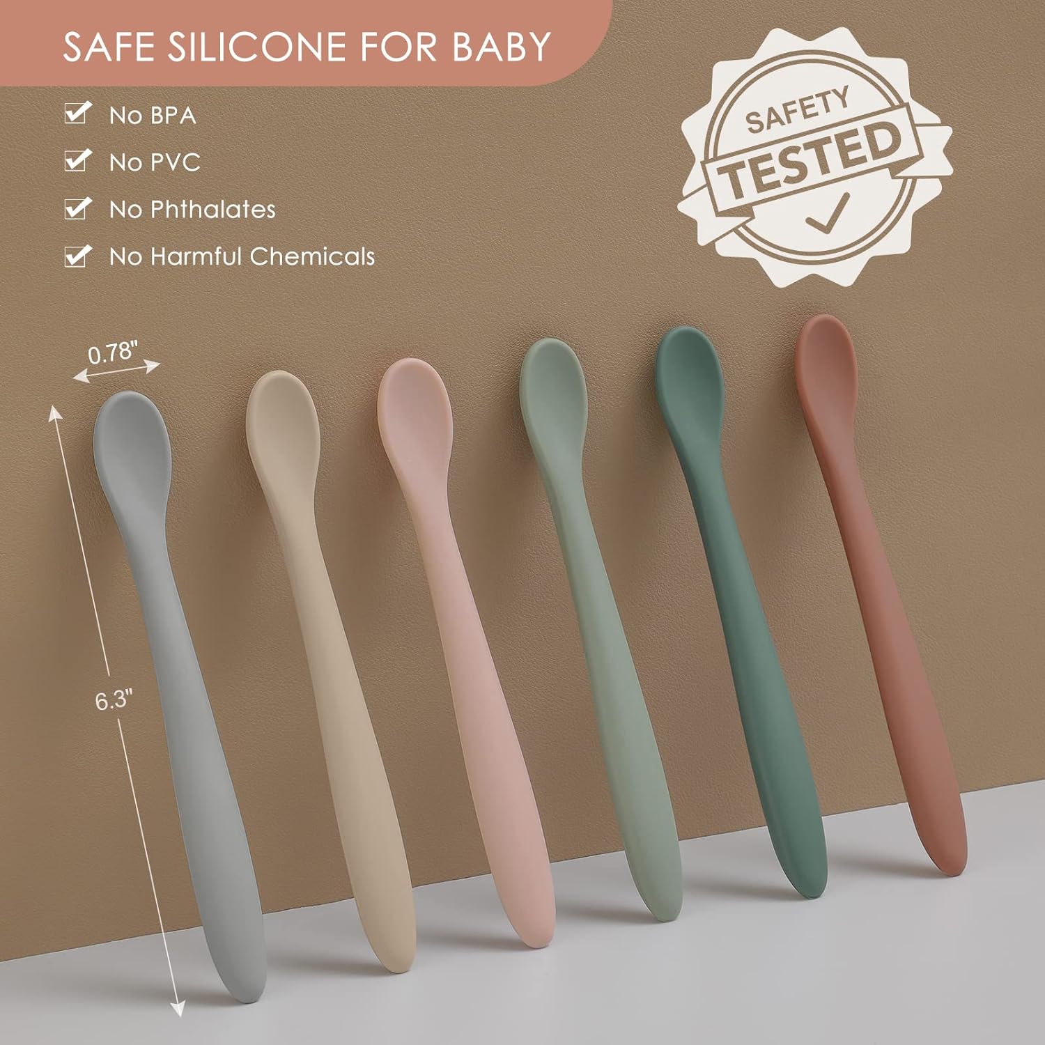 Detalle 2 de 6-Piece Silicone Baby Feeding Spoons