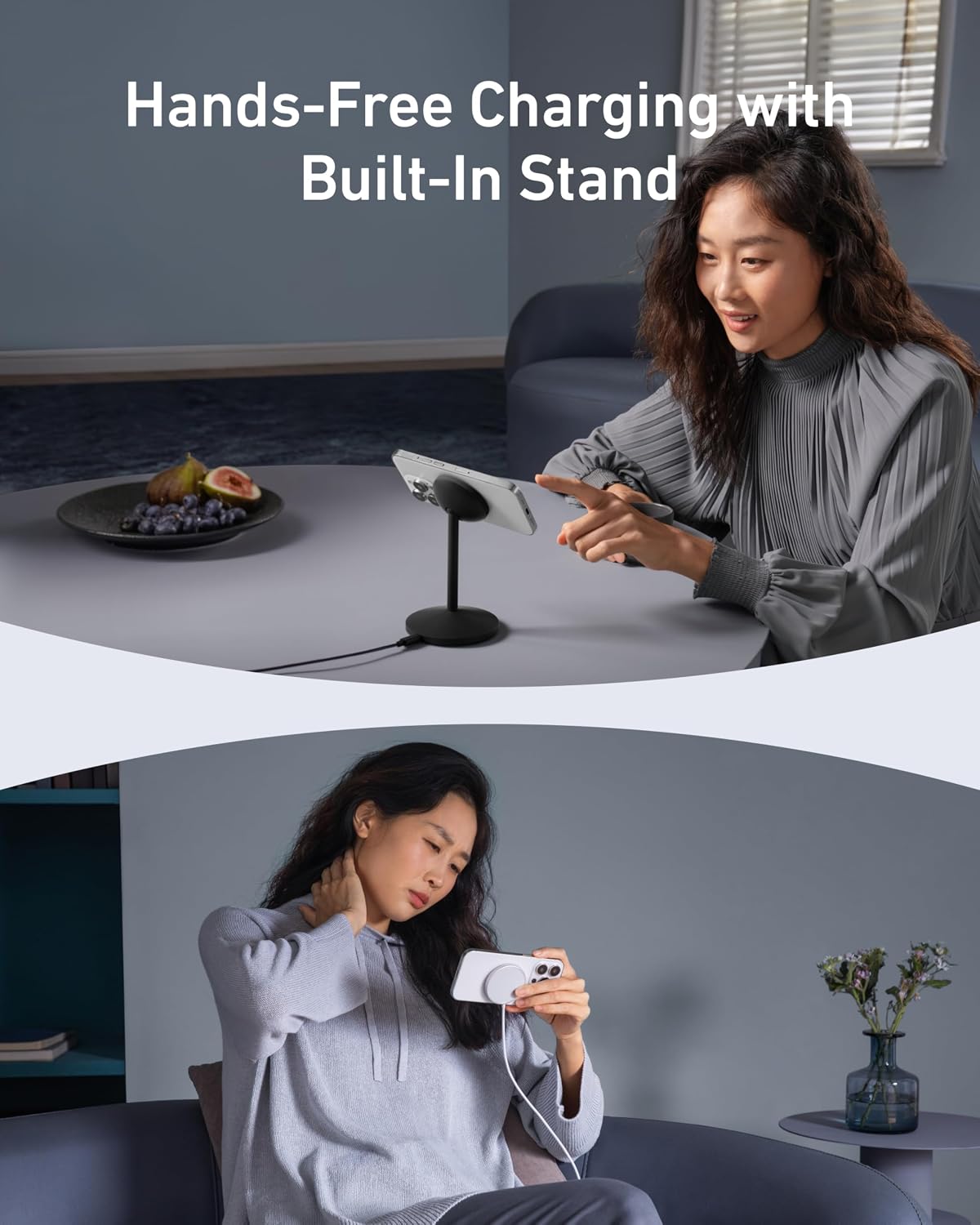 Detalle 2 de Anker MagGo 15W MagSafe Wireless Charger Stand