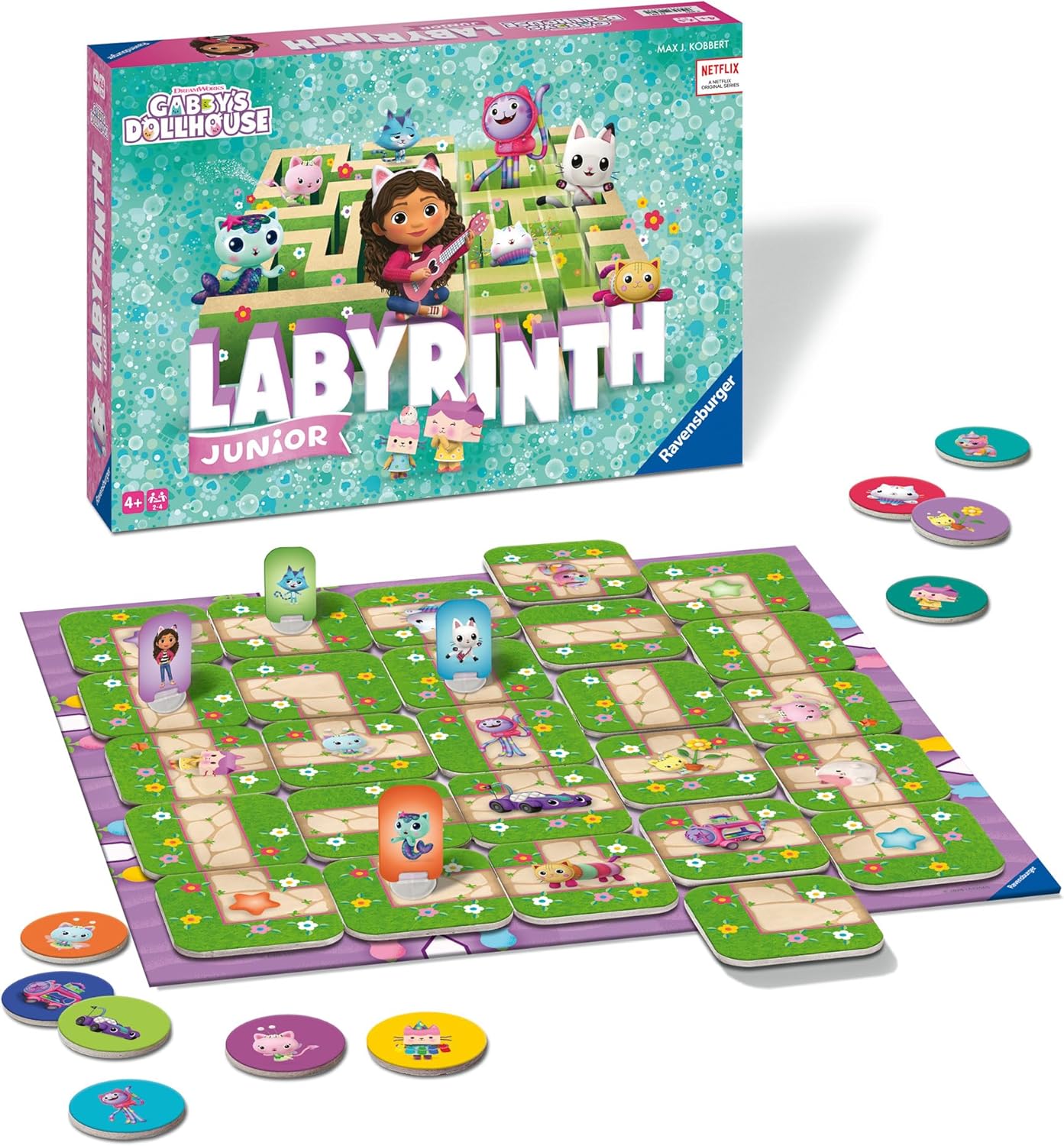 Detalle de Ravensburger Gabby's Dollhouse Labyrinthe Junior – Labyrinthe Moving pour enfants dès 4 ans, édition Rose 2024